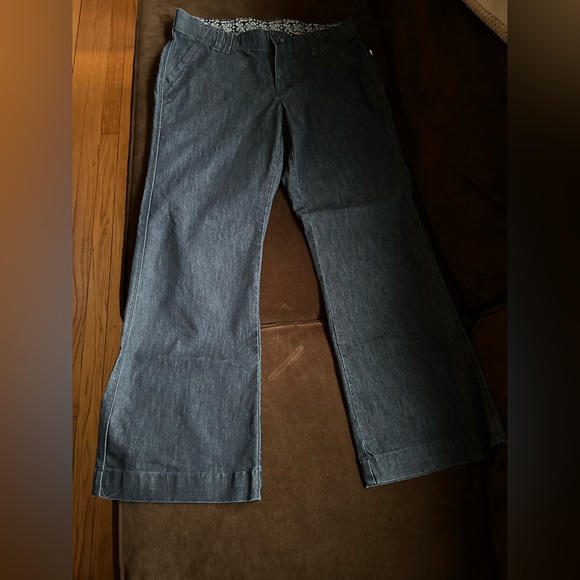 Blue Lee No Gap Waistband Wide Leg Jeans With Front & Back Pocket Buttons SZ 8P - Picture 1 of 13